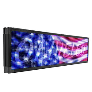 Olive LED Signs 3 Color - Easy-Install Customized Size Storefront Message Board, Programmable Scrolling Display - Industrial Grade Business Tools (15" x 40", Full Color)