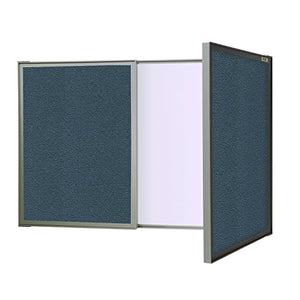 Ghent VisuALL PC, Gray Fabric Bulletin Board Outside with Acrylate Whiteboard Inside (41302)