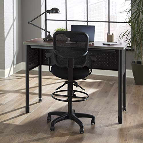 OFM Comfort Series Ergonomic Mesh Swivel Task Chair with Arms and Drafting Kit, Mid Back, in Black (130-AA3-DK-A05)