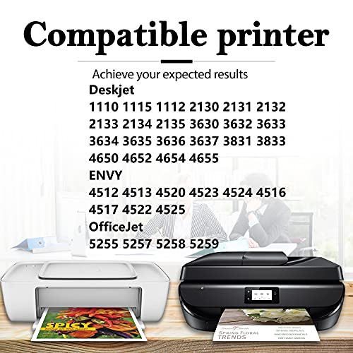 6 Pack Compatible 63XL 63 XL Ink Cartridge (4 Black & 2 Tri-Color) Remanufactured Replacement for HP Envy 4512 4513 4520 4523 4524 4516 4517 4522 4525 OfficeJet 5255 5257 5258 5259 Mobile Printer