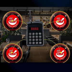 ROLTIN Wireless Food Pager for Commercial Catering - Western Restaurant Vibrating Queue Pager - Contactless Queuing for Restaurants, Banks, Coffee Shops