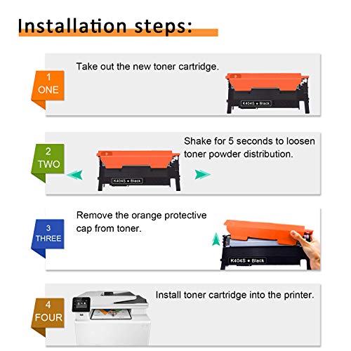Compatible Toner Cartridge Replacement for Samsung 404s CLT-K404S C404S M404S Y404S Toner,for Xpress C430W C430 C480FN C480FW C480 C43x Series C48x Series Printer (10 Pack:4BK+2C+2M+2Y)
