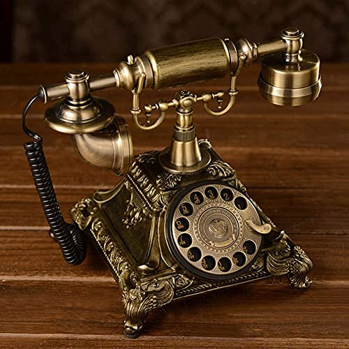 GagalU Retro Antique Telephone with Caller ID, Classical Nostalgic Design, Mechanical Double Ringtone - 25×20×17 cm B