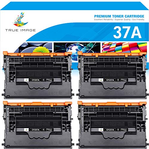 TRUE IMAGE Compatible Toner Cartridge Replacement for HP 37A CF237A CF237X Work with Enterprise M607n M608dn M608n M609 M607dn M608x M609x MFP M631 M631h M632 M633fh Printer (Black, 4Pack)