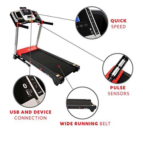 Sunny Health & Fitness Evo-Fit Incline Treadmill with Bluetooth and Dual Device Tablet Holders - SF-T7955