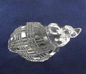 Waterford Crystal Conch Sea Shell Paperweight Hand Cooler Signed