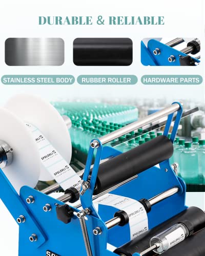 Spolehli Manual Round Bottle Labeling Machine with Swing Arm, Adjustable Self-Adhesive Label Applicator