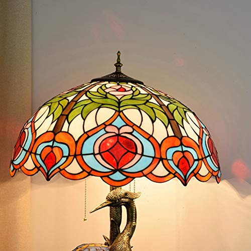Xiaohu Rustic Tiffany Style 18" Table Lamp Peach Desk Lamp - Female Color