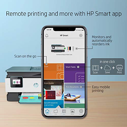HP OfficeJet Pro 8035 All-in-One Wireless Printer - Includes 8 Months of Ink, HP Instant Ink, Works with Alexa - Oasis (3UC66A)