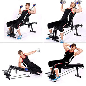 QPBP Commercial Grade Fitness Adjustable Weight Bench,Multifunction Foldable Bench Barbell Lifting Incline Bench Dumbbell Stool Workout Strength Training Equipment, Suitable for Home