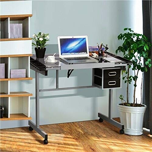 Adjustable Drafting Table Artist Drawing Desk Table Board Home Office Glass Desk
