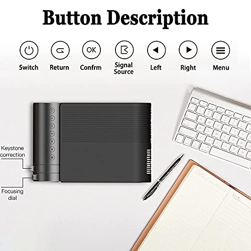 CZYNB Projector 2021 Upgraded Portable Video Projector, Multimedia Home Theater Movie Projector, Compatible with Full HD 1080P and 140'' Display Supported HDMI/VGA/USB/AV/Laptop