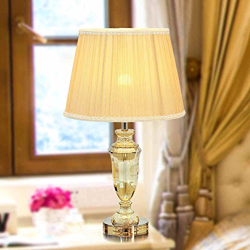 505 HZB Crystal Lamp European Bedroom Bedside Lamp Room Study Lamps (Size : M3361cm)