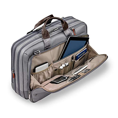 Briggs & Riley @ Work-Brief Briefcase, Gray, Large Expandable