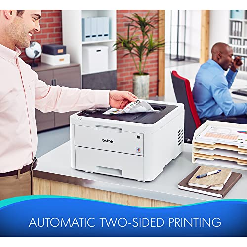 Brother HL-L3230CDWA Compact Digital Color Laser Printer with Wireless and Auto Duplex Printing for Home Office - Print Only - 25 ppm, 2400 x 600 dpi, 8.3 x 13, 250 Sheet, Ethernet, Printer Cable