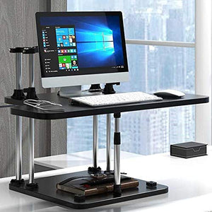 None Ergonomic Standing Desk Converter, Lifting Board Workstation Office Table Stand - Black