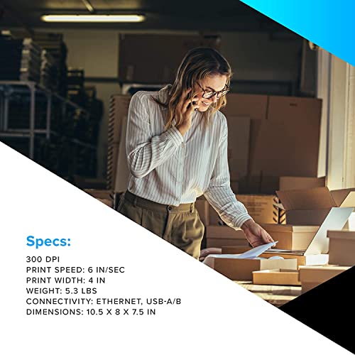 Zebra ZD420 Thermal Transfer Barcode Label Desktop Printer, Black- 4-Inch Max Print Width, 203 dpi, Standard EZPL, USB, USB Host, Bluetooth, Modular Connectivity Slot, Ethernet - BROAG External Webcam