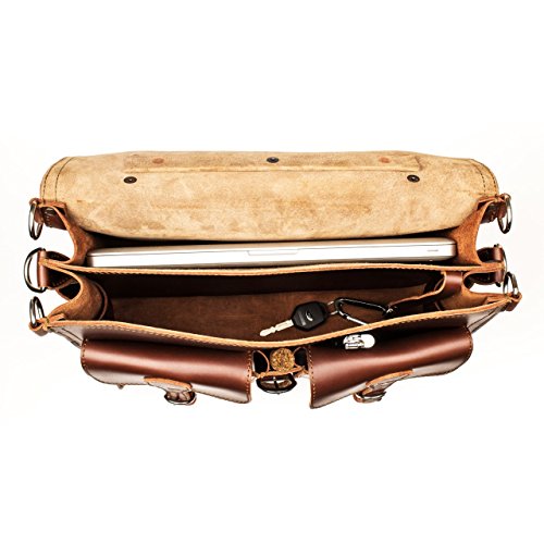 Saddleback Leather Co. Classic Leather Briefcase The Original Full Grain Leather Briefcase For Men Includes 100 Year Warranty (Large Front Pocket Briefcase, Chestnut)
