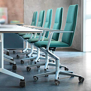 IkiCk 48mm Universal Office Chair Caster Wheels in Polyurethane for Hard Floors - Double Wheel - Standard Stem 11x20mm