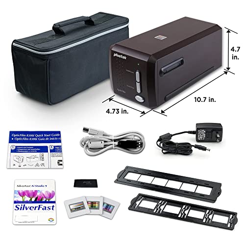 Plustek OpticFilm 8300i Ai Film & Slide Scanner Converter + Negative Film Holders Kit