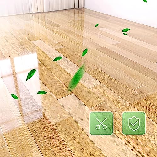 MOGGED Clear Glass Floor Mat for Hard Floors/Carpet/Tile, Heavy Duty Floor Protector, Indoor/Outdoor Cuttable Runners - 140cmx600cm