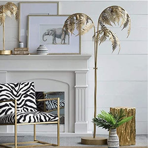 Generic 180cm Metal Palm Tree Floor Lamp with Golden Finish - Interior Living Room Decoration