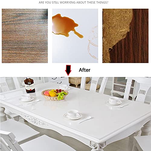 ALGWXQ Clear PVC Tablecloth - Non Slip, Scuff Resistant, Easy to Clean - 200x500cm