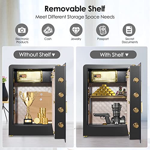 DIOSMIO Fireproof Safe with Fireproof Bag,HD LCD Screen Double Lock Cabinet Safe for Money Pistol Jewelry Files Storage,Fireproof Safe Box for Home Office Hotel(4.02Cub)
