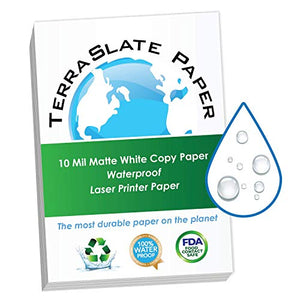 TerraSlate Paper 10 MIL 8.5" x 14" Waterproof Laser Printer/Copy Paper 250 Sheets (10x250)