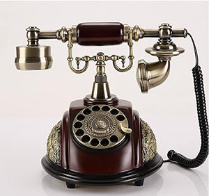 None Antique Telephone European Retro Rotary Dial Vintage Corded Telephone