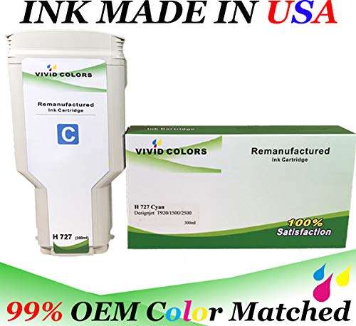 VividColors Set of 6 Remanufactured HP727 300ml Inkjet Cartridges for HP Desingjet T920 Printer