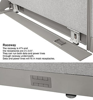 GOF Partial Glass Panel Office Partition Wall Divider (30w x 48h, 3 Qty)