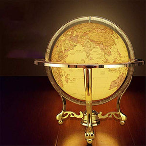 HXHBD Globes Illuminated World Globe with Metal Base Detailed World Map,Educational Gift, Office Classroom Home Decor Globes of The World with Stand,/27 (Color : Yellow, Size : One Size)
