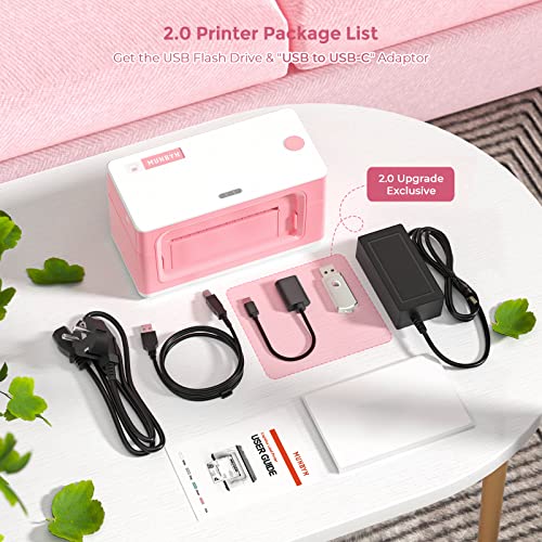 MUNBYN Thermal Printer, Label Printer for Shipping Packages 4x6 Labels [Upgraded 2.0] Thermal Label Printer for Home Business, Compatible with Amazon, Etsy, Ebay, Shopify, FedEx, UPS, USPS