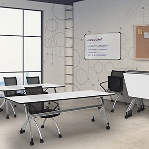 Regency Flip Top Training Seminar Table, 60" x 24", White