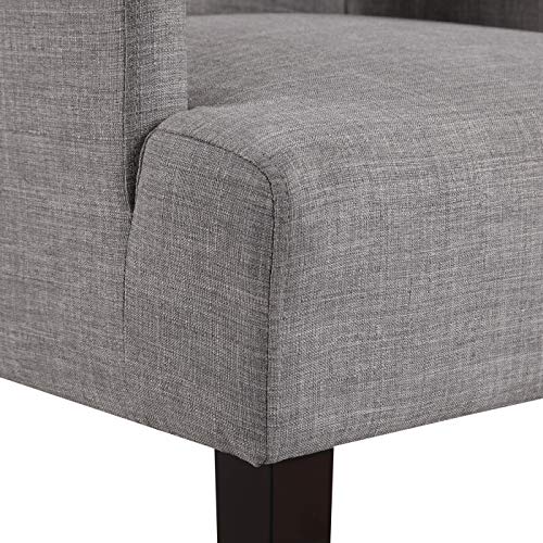 Work Smart Main Street Upholstered Guest Chair with Espresso Finish Accents, Cement Grey Fabric