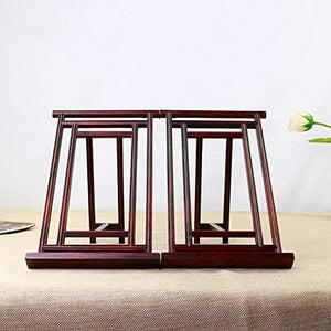 Skadler Mahogany Book Stand,Foldable and Portable Kitchen Wooden Cooking Bookstands, Perfect for School Kitchen Counter Office