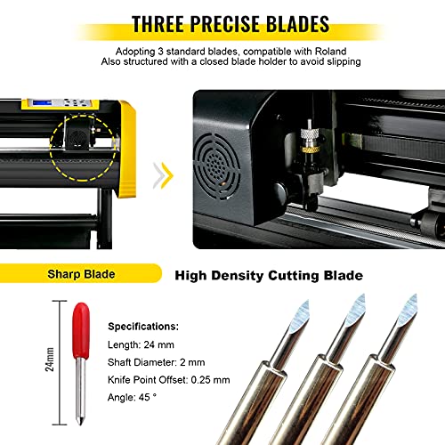 VEVOR Vinyl Cutter Machine, 720mm Cutting Plotter, Automatic Camera Contour Cutting 28” Plotter Printer with Floor Stand Vinyl Cutting Machine Adjustable Force and Speed for Sign Making Plotter Cutter
