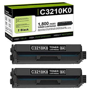 Compatible 2 Pack Black C3224 C3210K0 Remanufactured Toner Cartridge Replacement for Lexmark C3224dw C3326dw MC3224dwe MC3224adwe MC3326adwe Series Printer