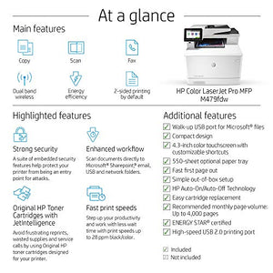 HP Color LaserJet Pro Multifunction M479fdw Wireless Laser Printer with One-Year, Next-Business Day, Onsite Warranty (W1A80A)