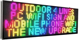 CX Outdoor Scrolling Led Display sign WiFi Programmable Full Color High Brightness LED Advertising Sign Board (39"x14"x2.2")