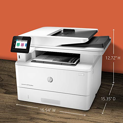 (Renewed) HP Laserjet Pro MFP M428 fdw All-in-One Wireless Ethernet Monochrome Laser Printer, White - Print Scan Copy Fax - 2.7" Touchscreen, 40 ppm, 1200x1200 dpi, Auto Duplex Printing, 50-Sheet ADF