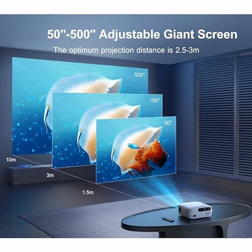 BAILAI 1080P 4K Projector 500 ANSI 6D Auto Keystone Home&Outdoor Video