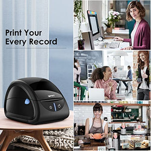 iDPRT Label Printer with 300pcs Labels- Thermal Label Maker with Auto Label Detection, 1"-3.35" Print Width for Home, Office&Small Business