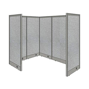 G GOF 1 Person Workstation Cubicle (6'D x 6'W x 4'H) - Office Partition, Room Divider - Artisan Grey