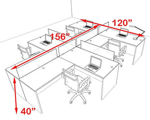 Four Person Modern Accoustic Divider Office Workstation Desk Set, OT-SUL-SPRG76