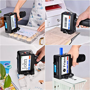 Handheld Inkjet Printer Quick-Drying Smart Portable Inkjet Printer with 4.3 Inch LED Touch Screen High Definition Label Printer for DateTrademark Logo Coder Label Print