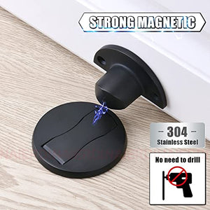 None Magnetic Door Stopper 304 Stainless Steel Magnet Door Stops Holder Hidden Catch Floor Doorstop Toilet Furniture Hardware (Bronze, Size 1)