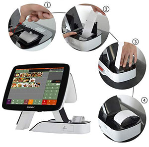 ZHONGJI All in One Touch POS System Cash Register with Built-in Printer Point of Sale Software for Restaurants & Bar SET03