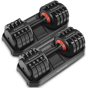 WelKare Adjustable Dumbbells Set for Home, Weights Dumbbell Adjustable for Men Workout and Fitness, 6.6 - 44 Lbs Adjust (1 Pair 88 Pounds)